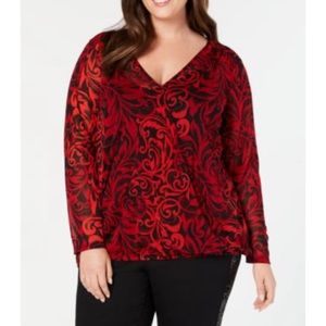 INC red and black top NWT size 0X